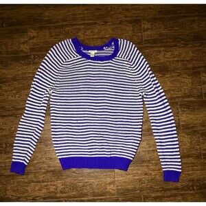 Forever 21 Blue & White Striped Knit Sweater - L
